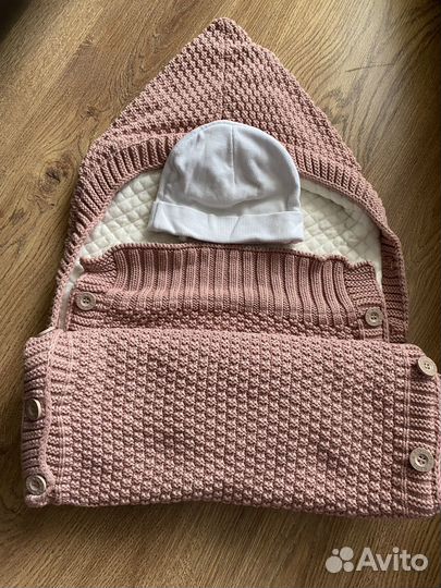 Вязанный конверт- плед детский