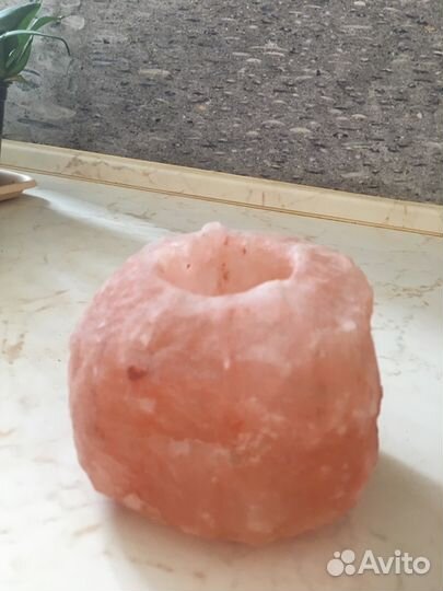 Подсвечник из солёного камня. Галит