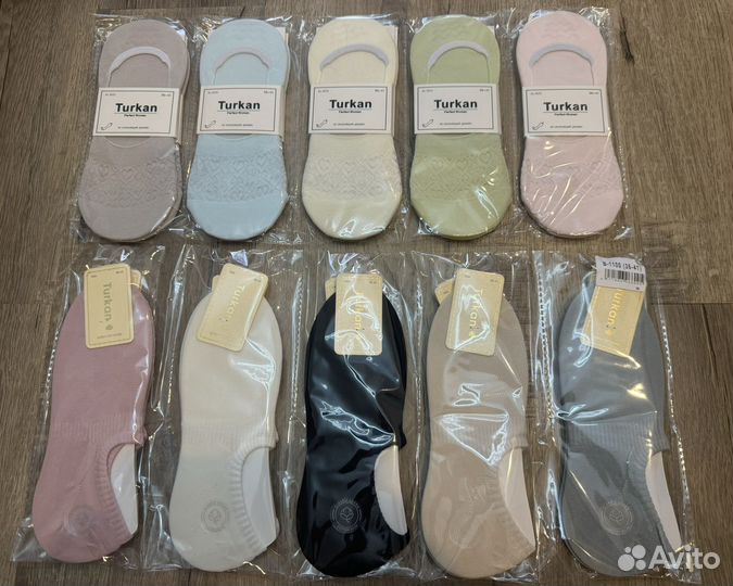 Носки короткие и следки в сетку женские