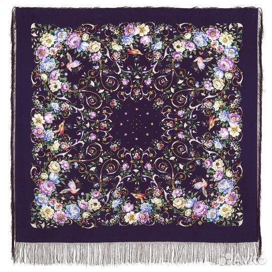 Павлопосадский платок «Праздник души» шелк новый