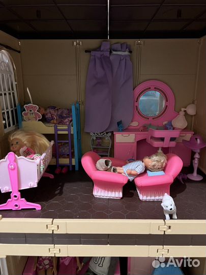 Кукольный домик для барби с мебелью