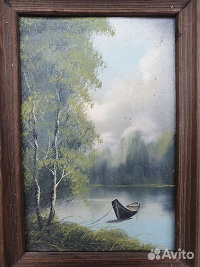 Картина маслом в рамке
