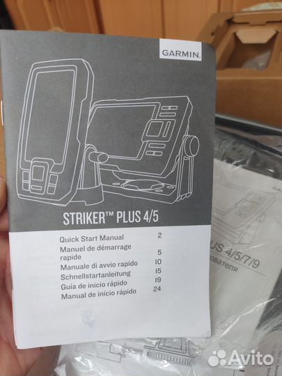 Эхолот garmin striker plus 4 + transducer
