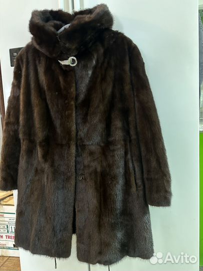 Шуба норковая с капюшоном