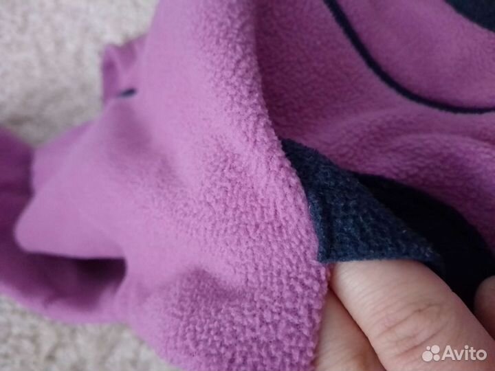 Флисовая поддева для девочки, шапка