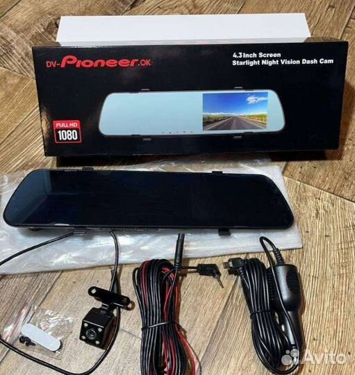 Зеркало Видеорегистратор Pioneer/Новый/1080Р