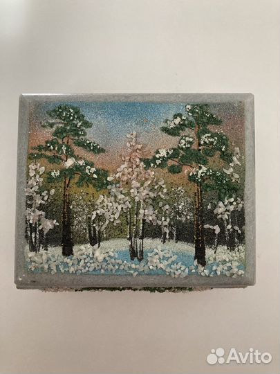 Шкатулка из натурального камня для украшений