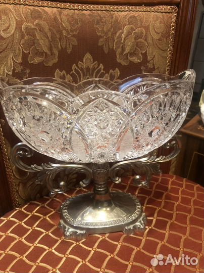 Ваза хрусталь серебро СССР