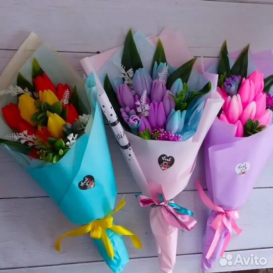 Тюльпаны из мыла