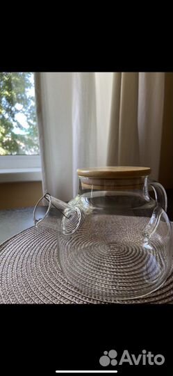 Стеклянный заварочный чайник 1 литр