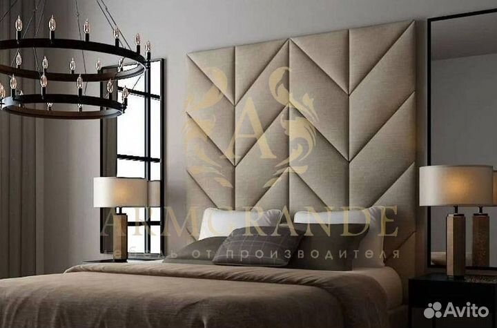 Кровать с мягким изголовьем под заказ