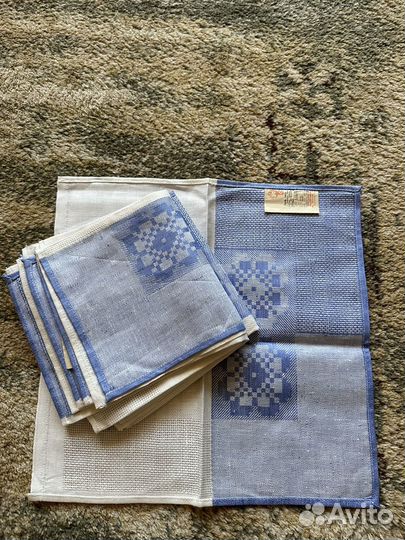 Салфетки льняные СССР жаккардовые 35:35