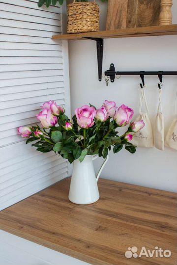 Розовые розы из полимерной глины