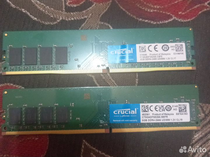 Оперативная память ddr4 8gb crucial 2666