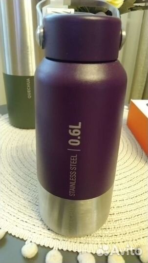 Термос декатлон 1 л. хаки, 0,8 л. с рисунком