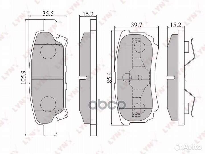 Колодки тормозные дисковые зад BD5505 lynxauto