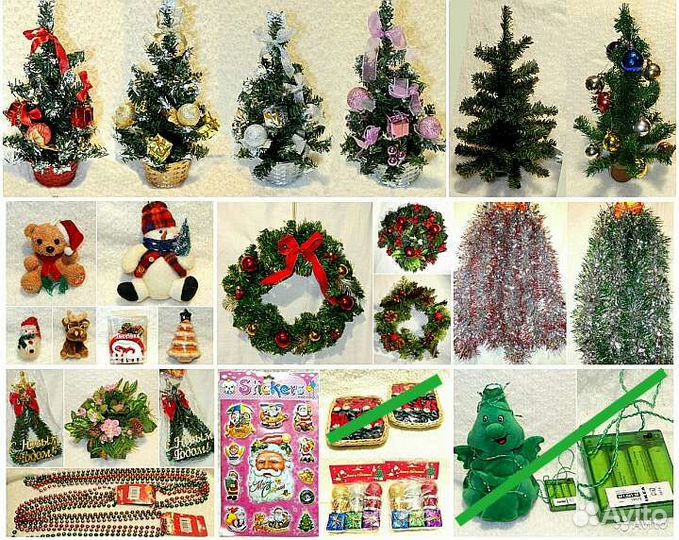 Новогодние украшения, венки,ёлочки, игрушки от