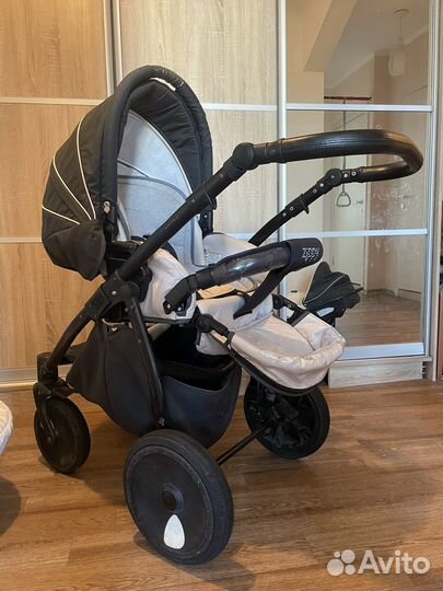 Коляска Tutis Zippy 3 в 1 темно-серая с бежевым