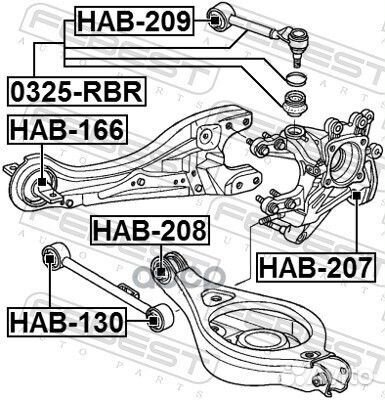 HAB-209 сайлентблок задней тяги Honda Odyssey