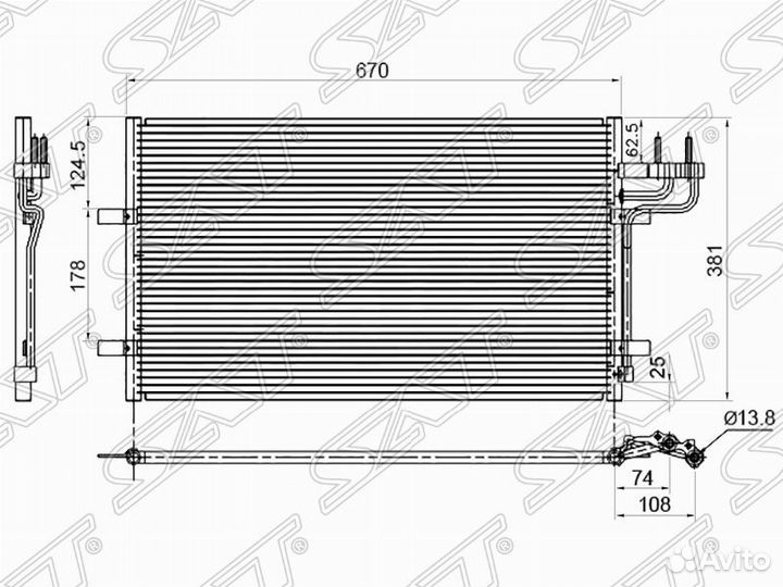 Радиатор кондиционера Форд Фокус 2 05