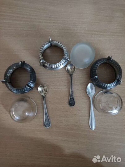 Солонка,горчичница СССР, мельхиор