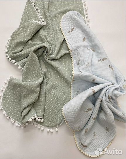 Муслиновый конверт/плед на выписку