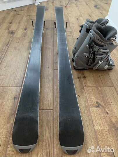 Горные лыжи Fischer с креплениями + ботинки женск