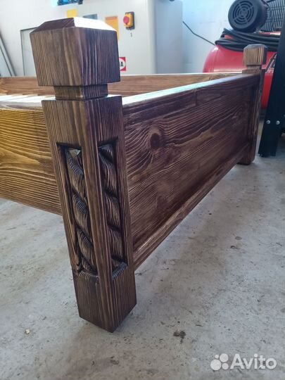 Кровать резная под заказ.Массив