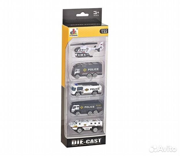 Набор машинок Полиция 5 шт