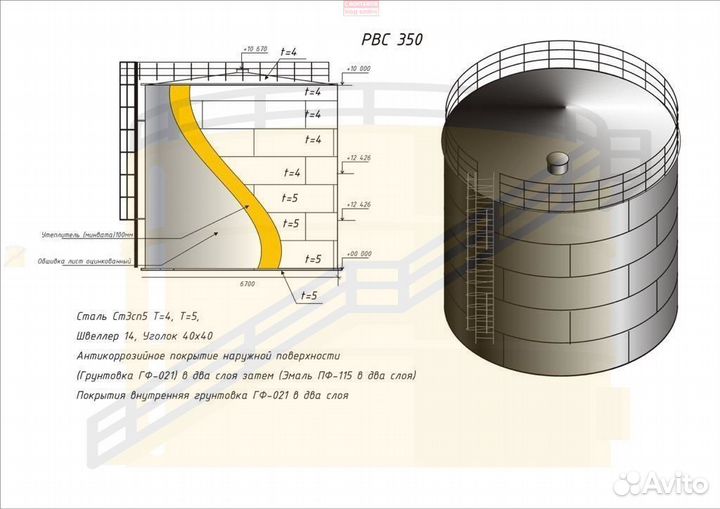 1 Резервуары Вертикальные стальные рвс-300 м3