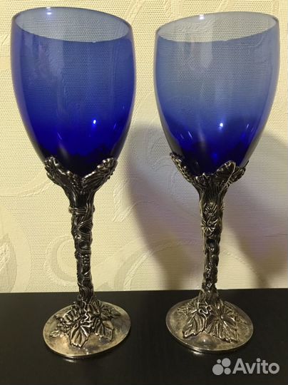Свадебные бокалы стекло металл