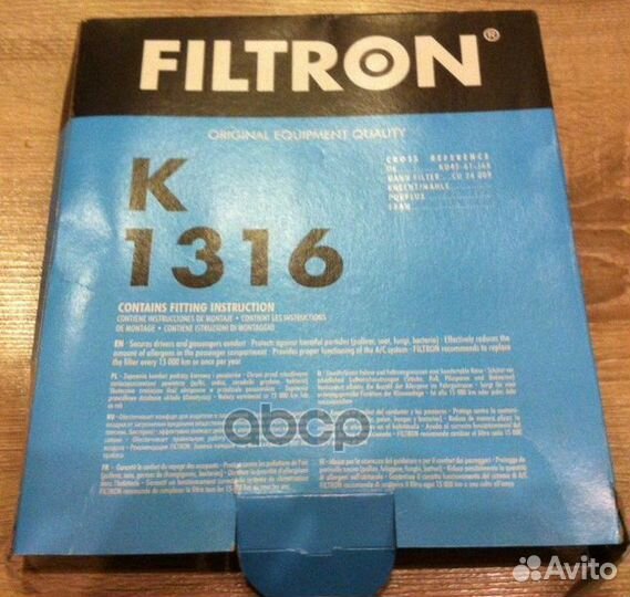 Фильтр салонный K1316 Filtron
