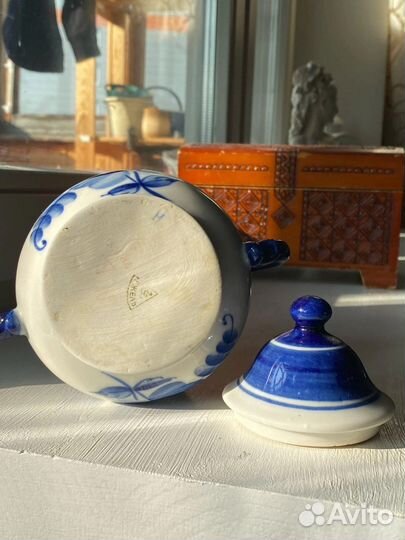 Сахарница Олимпиада 80 Гжель СССР