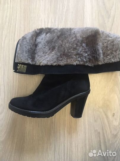 Сапоги женские зимние замшевые