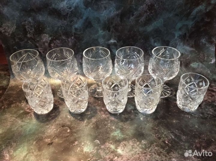 Фужеры для коньяка и стопки-рюмки хрусталь