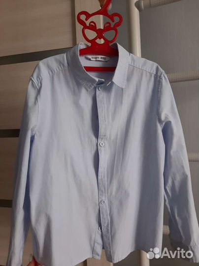 Рубашка голубая 140