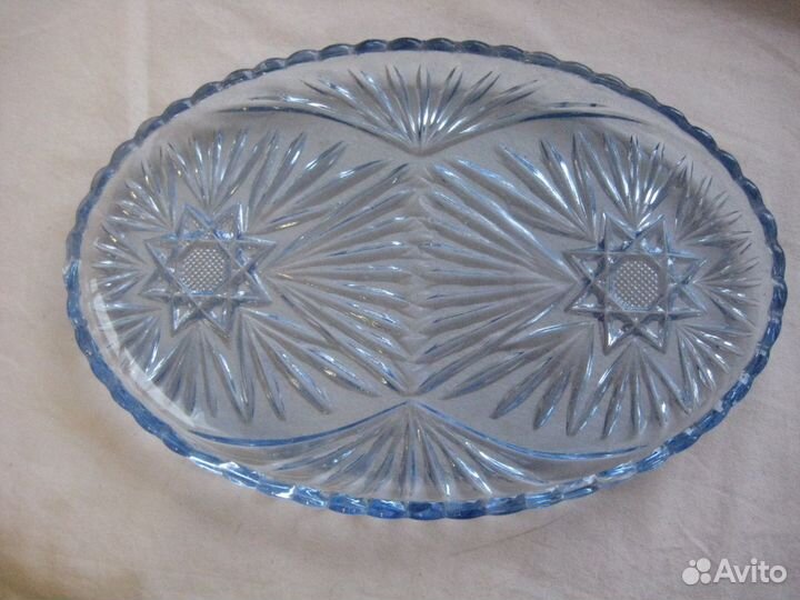Блюдо из цветного стекла. СССР. Звезда Инглии