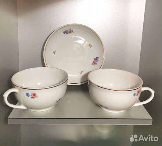 Чайная пара и сахарница фарфор СССР