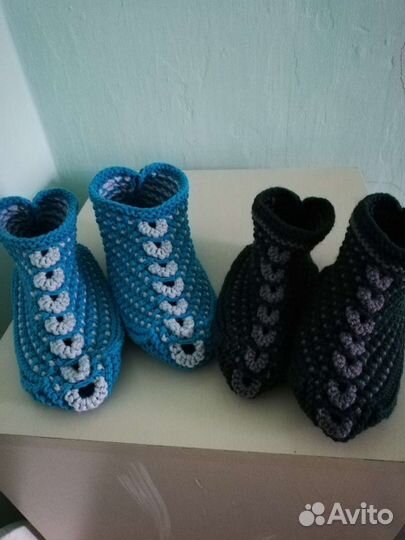 Тапочки вязаные женские