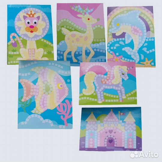 Набор мозаик 6 штук в наборе. Стразы в подарок