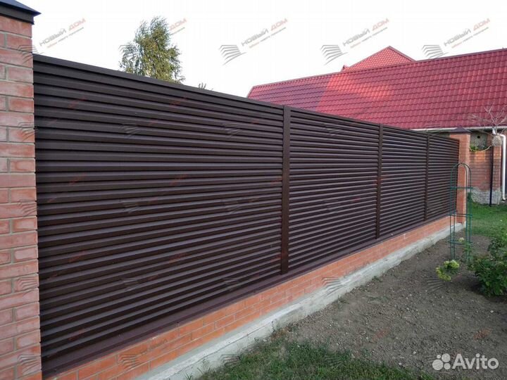 Забор жалюзи металлический