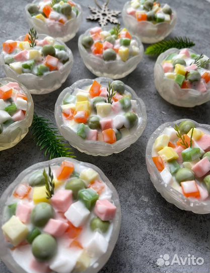 Мыло ручной работы новый год оливье