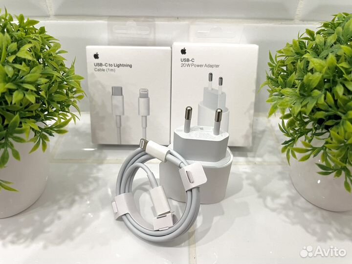 Оригинальная зарядка для iPhone блок+кабель 20w