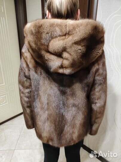 Шуба норковая с капюшоном 42 44