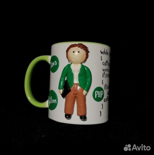 Кружка подарочная программист ручной работы