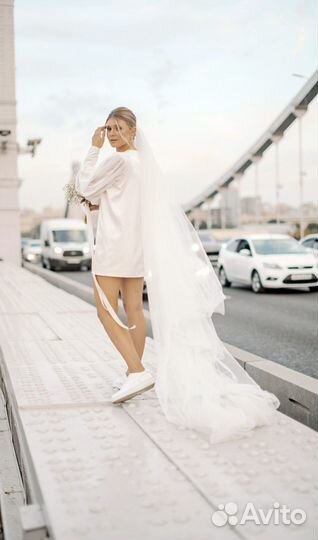 Новая длинная фата на гребне