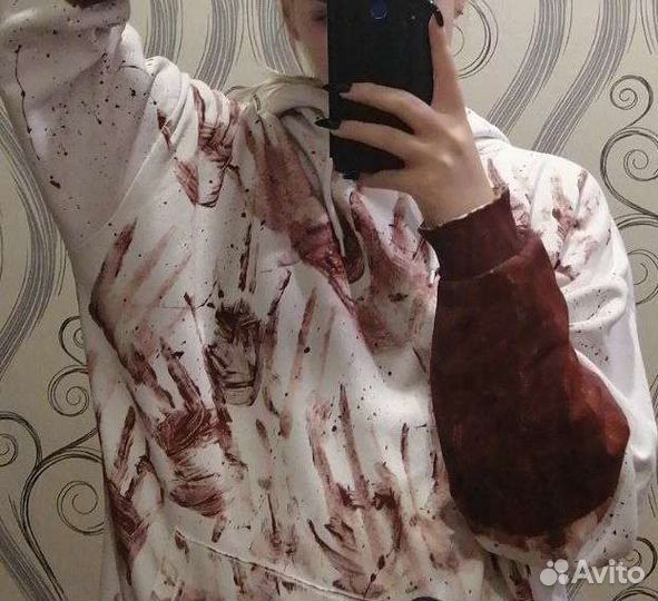 Худи белое, кастом