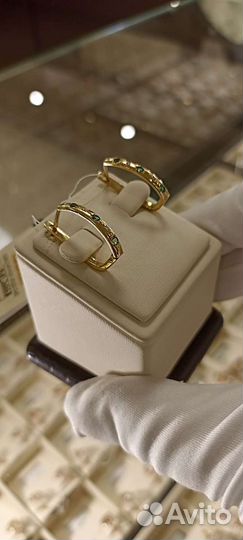 Золотые серьги с бриллиантами 585