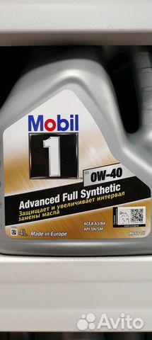 Mobil 1 0W-40, 4л Масло моторное