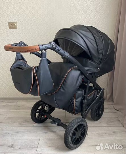 Camarelo 3в1 коляска + автокресло, экокожа